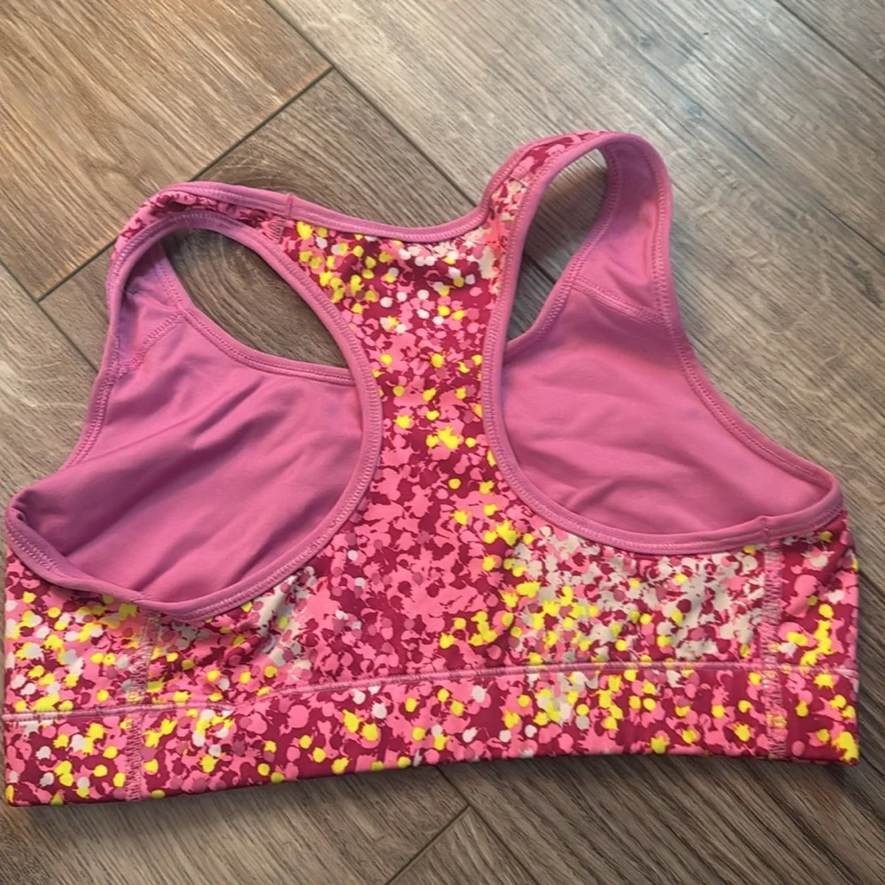 Nike Pro Pink and Yellow Sports Bra - Picture 3 of 3